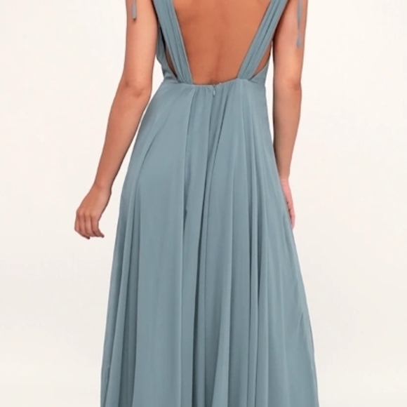 Lulu's Dance The Night Away Slaye Blue Backless Dress Misses Sizw Medium NWT - Picture 3 of 15